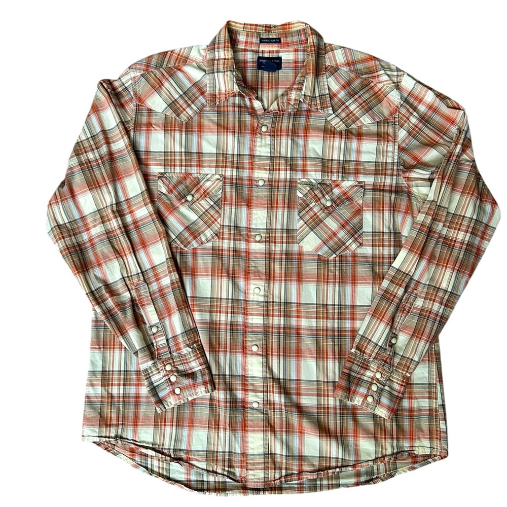 5/$25 American Eagle men’s vintage slim fit pearl snap shirt size XL